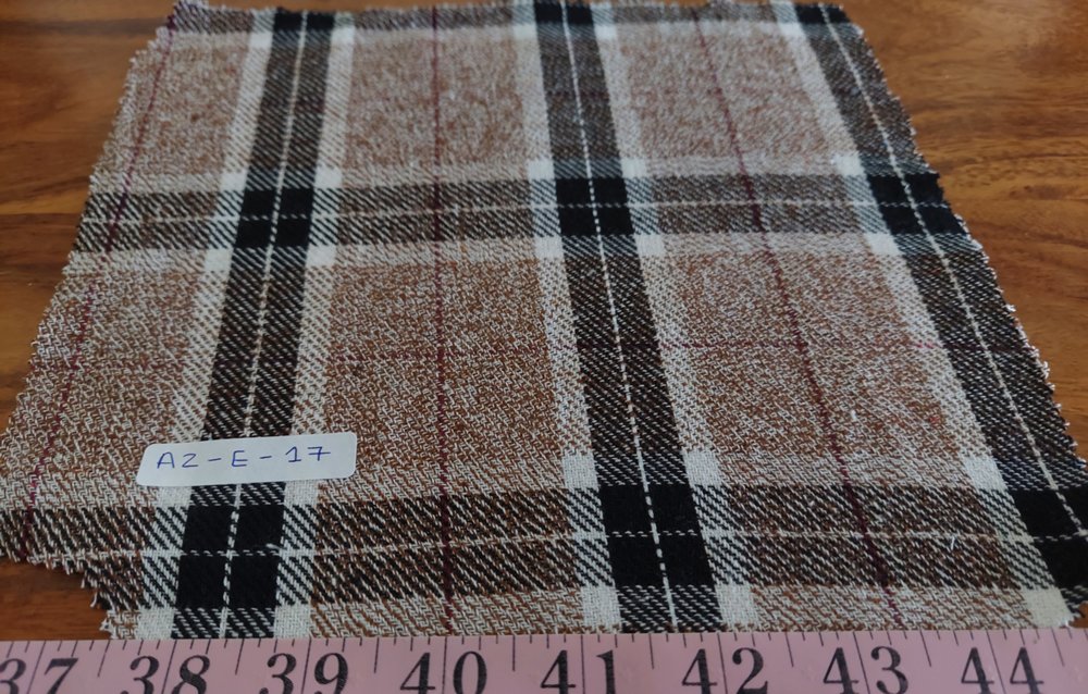 Winter Twill Terry weave Plaid fabric for winter coats & jackets