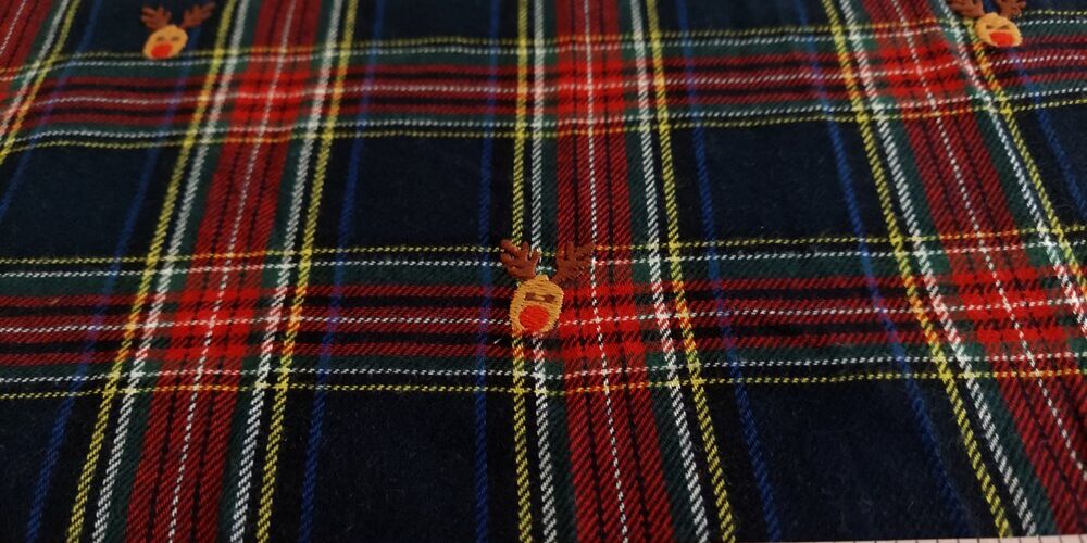 Christmas plaid fabric - Flannel plaid, for Christmas sewing, crafts, children's clothing, dog bandanas & Christmas gifts.