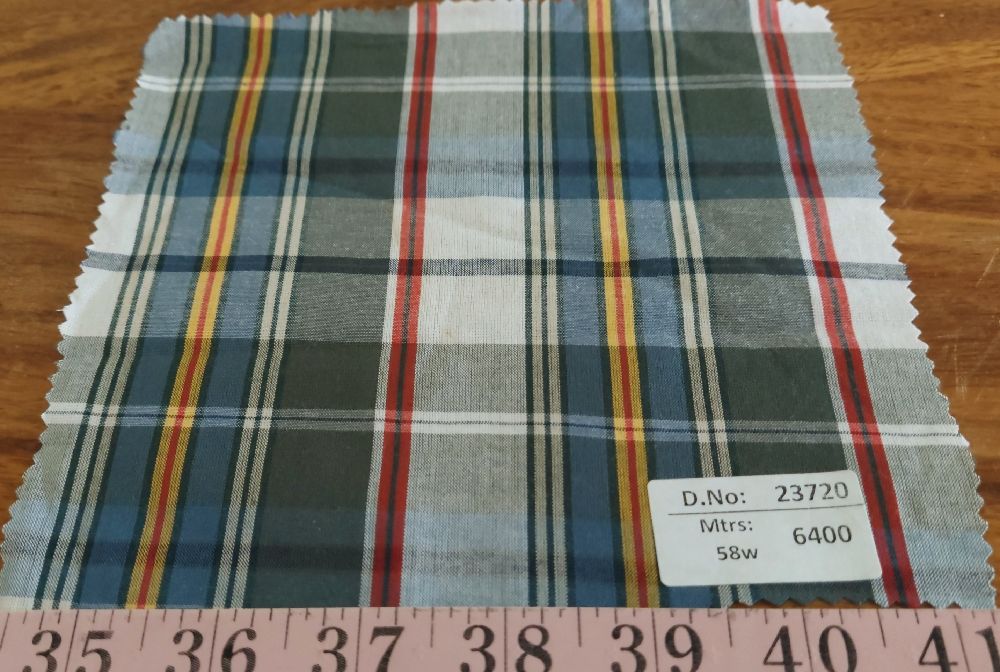 Madras Plaid Fabric for men's jackets, neckwear, vintage shirts, classic childen's children's, dog bandanas and pet clothing.