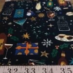 Christmas Print or Christmas theme fabric for Christmas sewing projects, such as shirts, tablecloths, bandanas, bowties and more.