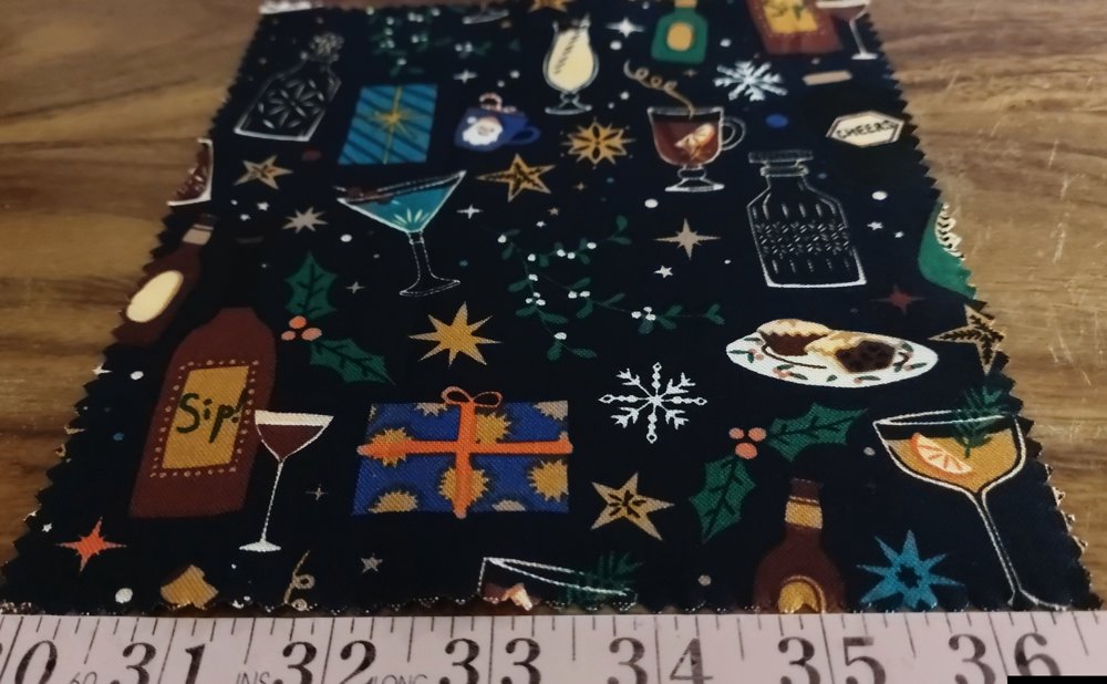 Christmas Print or Christmas theme fabric for Christmas sewing projects, such as shirts, tablecloths, bandanas, bowties and more.