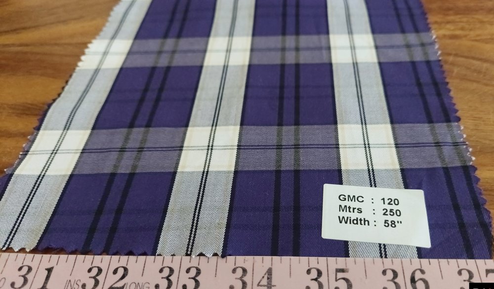 Twill Madras Fabric, brushed like flannel or plain twill madras, for men's shirts, hunting and fishing shirts, and twill dresses.