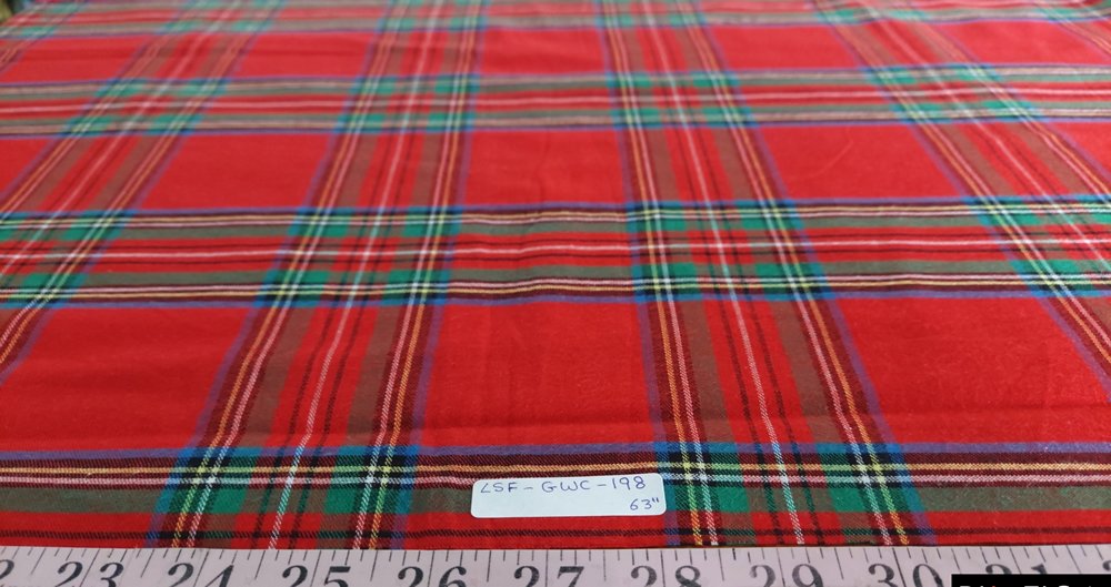 Christmas plaid fabric - Flannel plaid, for Christmas sewing, crafts