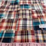 Patchwork Madras fabric for ivy style clothing, preppy menswear, classic children's clothing, dog bandanas & handmade bowties.