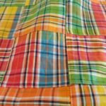Patchwork Madras fabric for ivy style clothing, preppy menswear, classic children's clothing, dog bandanas & handmade bowties.