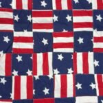 PatchPatchwork fabric with printed stars & stripes - American Flag fabric for children's clothing, shirts, skirts & dog bandanas.