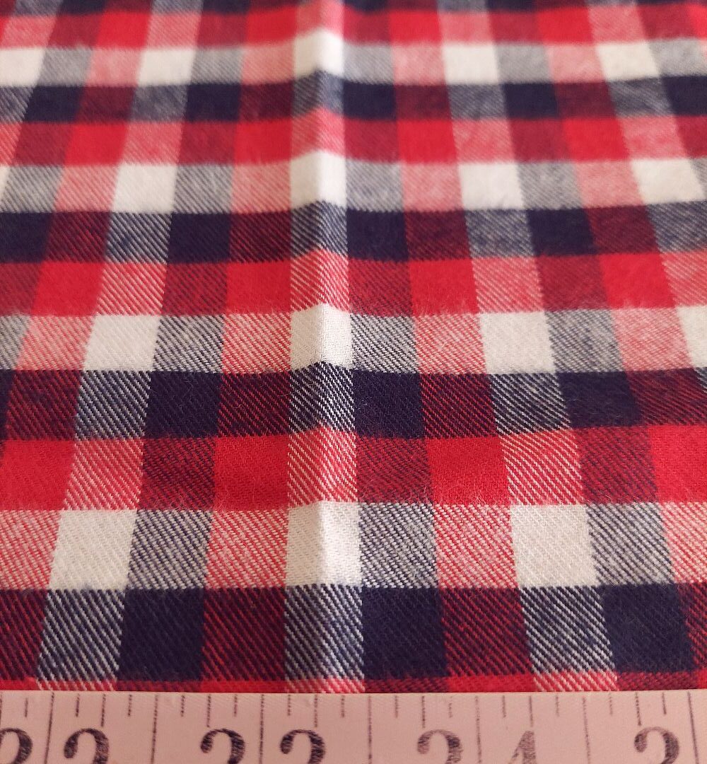 Flannel Gingham Check Fabric for Fall shirts, outdoor clothing, winter skirts, & Fall dog bandanas.