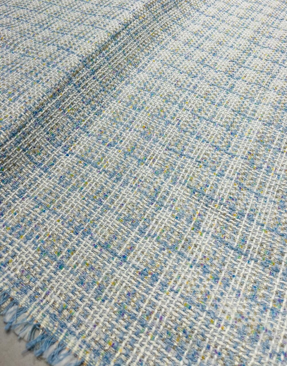 Wool Blend Boucle Tweed Check Fabric made for wool coats, pants, winter skirts & dresses, jackets, and coats & Fall clothing.