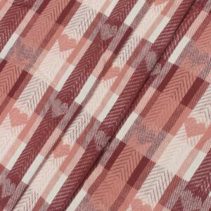 Herringbone Twill Buffalo Plaid fabric with woven hearts, for classic children's clothing, bowties, retro dresses & skirts.