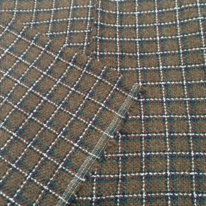 Plaid Check Jacquard Knit Boiled Wool Fabric, Woolen Cloth Fabric