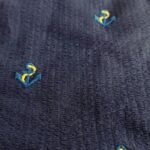 Nautical Theme - Embroidered Anchors On Seersucker Fabric, for sewing children's clothing, dog bandanas, bowties & shorts.
