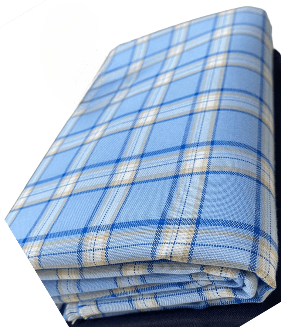 Plaid cotton-blend fabric, ideal for men's shirts, jackets & coats, classic children's clothing, vintage & retro sewing & bowties.
