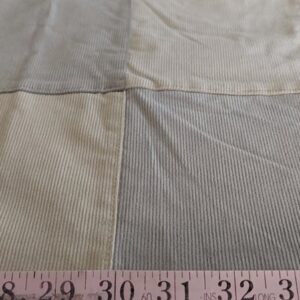 Corduroy patchwork fabric with for use in men's jackets, corduroy pants, winter clothing, shorts & jackets, and for hats and caps.