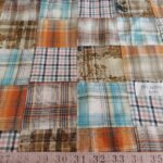 Patchwork Madras & floral fabric for retro clothing, gypsy dresses, beach wear, classic children's clothing, dog bandanas.