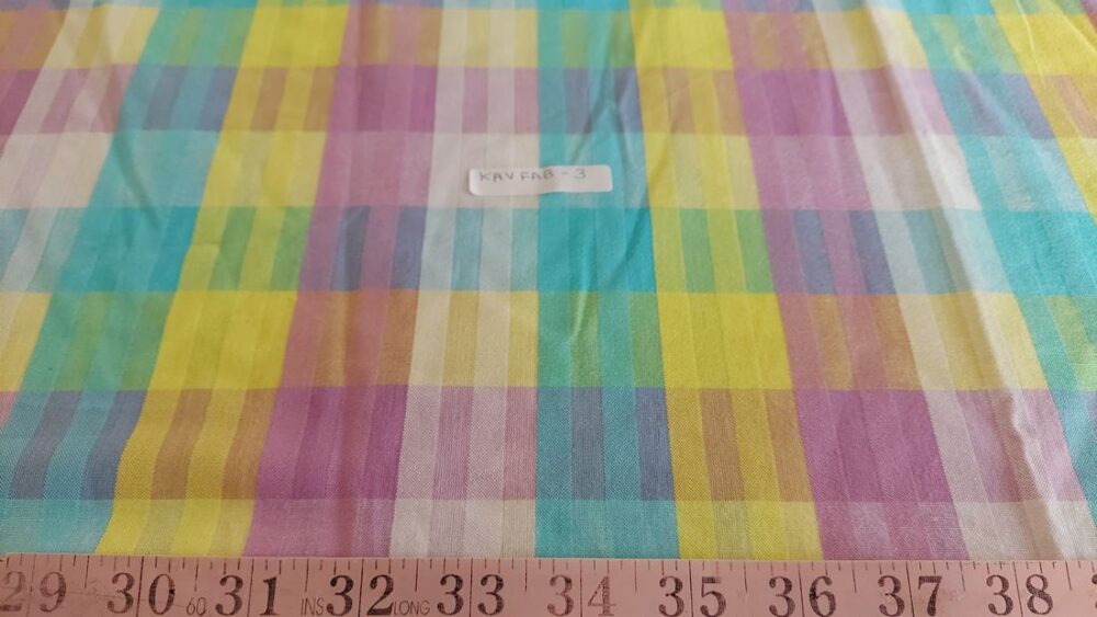 Bright Plaid fabric for menswear, vintage skirts & dresses, retro sewing, fun children's clothing, pet clothing & costumes.