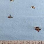 Embroidered dogs on Chambray fabric, for sewing children's clothing, dog bandanas, bowties & coats & pants & skirts and dresses.