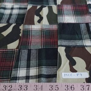 Flannel Plaid & Camouflage Print Patchwork Fabric for sewing children's clothing, dog bandanas, men's coats and shorts.
