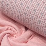 Pink Seersucker Striped Fabric for shirts, children's clothing, bowties, vintage sewing, retro skirts, costumes & dresses.