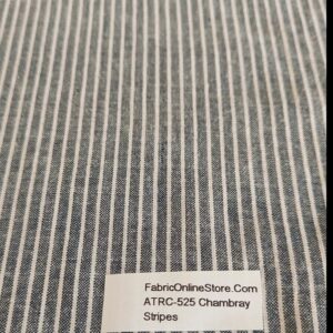 Gray Striped Chambray fabric for sewing vintage skirts, retro shirts, coats, ties, bowties, dog bandanas and children's clothing.