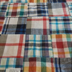 Patchwork Madras fabric for ivy style clothing, preppy menswear, classic children's clothing, dog bandanas & handmade bowties.