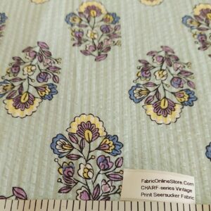 Printed Seersucker Fabric for vintage skirts, sewing children's clothing, bowties, costumes, southern clothing & home decor.
