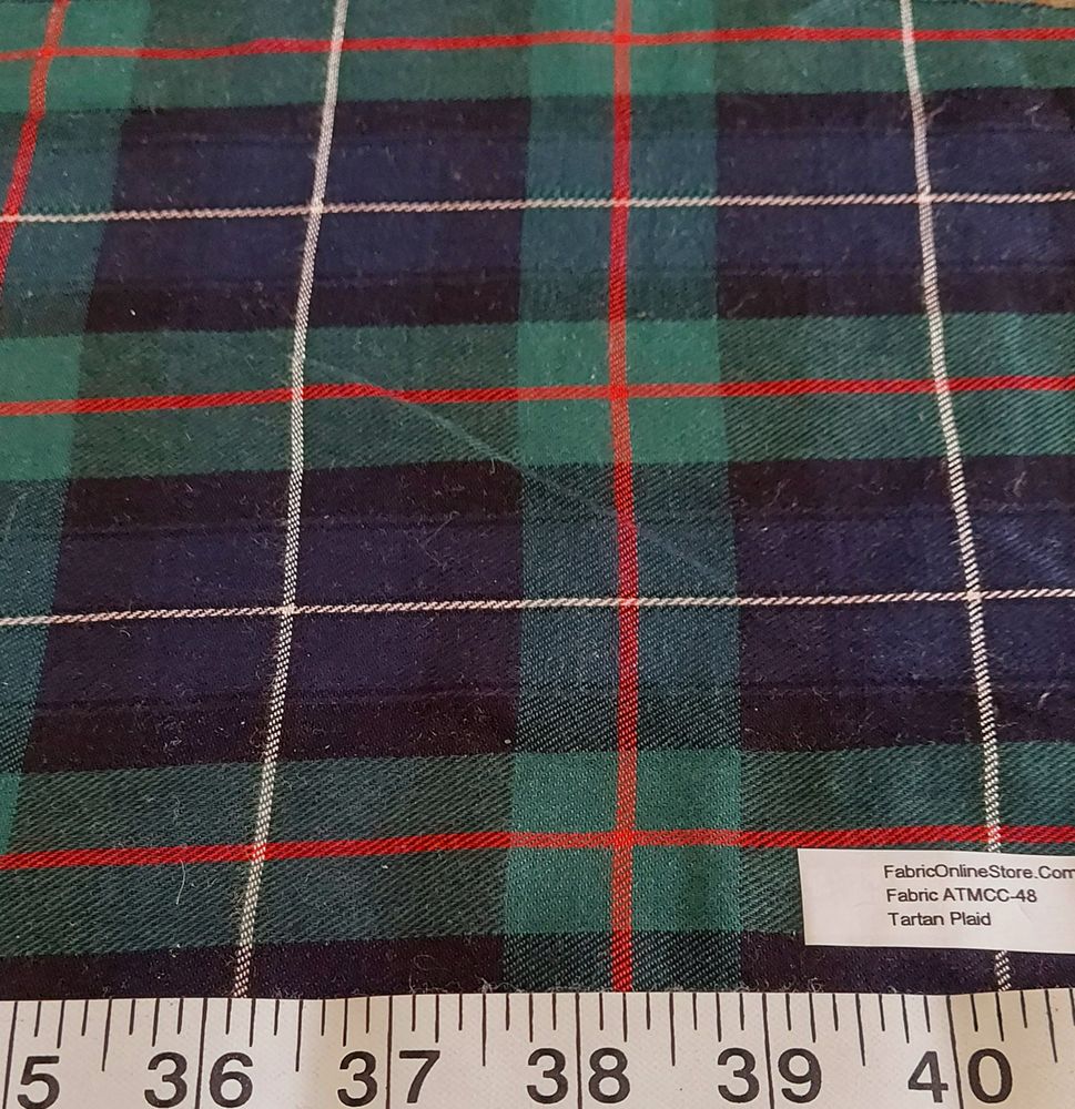 Plaid Twill Cotton Tartan fabric for Fall & winter sewing of shirts