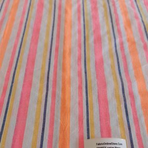 Preppy Bright Striped Fabric for shirts, children's clothing, bowties, vintage sewing, retro skirts, theater costumes & dresses.