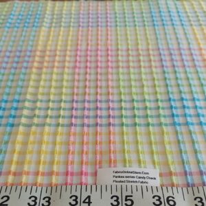Pleated Check Candy Color Fabric for preppy clothing, shirts, skirts, bowties, children's clothing, dog bandanas & bows.