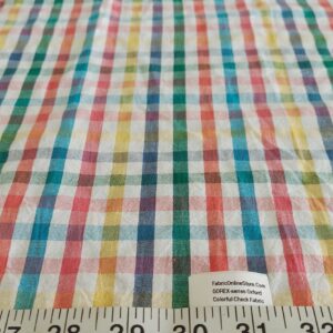 Rainbow Check fabric for shirts, vintage skirts & dresses, retro sewing, children's clothing, bowties, pet clothing & costumes.