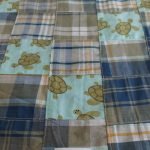 Patchwork Madras & Turtles Print fabric for men's shorts, costumes, children's clothing, dog bandanas & skirts & dresses.