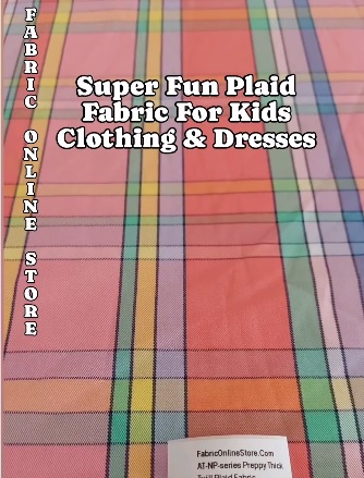 Pink Plaid Fabric for preppy clothing, preppy sewing and crafts, handmade dog wear, jackets and coats, pants and shorts.