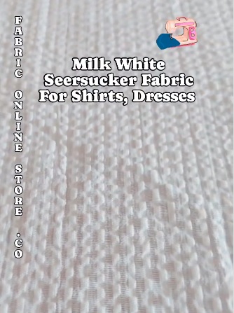 White Seersucker Fabric for shirts, coats, pants, children's clothing, bowties, southern clothing and vintage styled dresses.