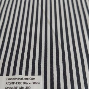 Black & White Striped Fabric for shirts, coats, children's clothing, bowties, vintage sewing, retro skirts, costumes & dresses.