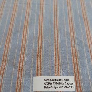 Blue Chambray Striped Fabric for shirts, coats, children's clothing, bowties, vintage sewing, dog bandanas, skirts & dresses.