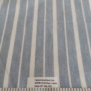 Blue Chambray Striped Fabric for shirts, coats, children's clothing, bowties, vintage sewing, dog bandanas, skirts & dresses.