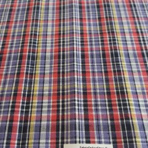 Madras Plaid fabric for classic menswear, vintage skirts & dresses, retro sewing, children's clothing, bowties & costumes.