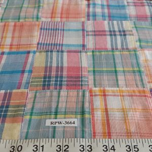 Patchwork madras fabric for classic children's clothing, vintage dresses & skirts, retro sewing, dog bandanas & bowties.