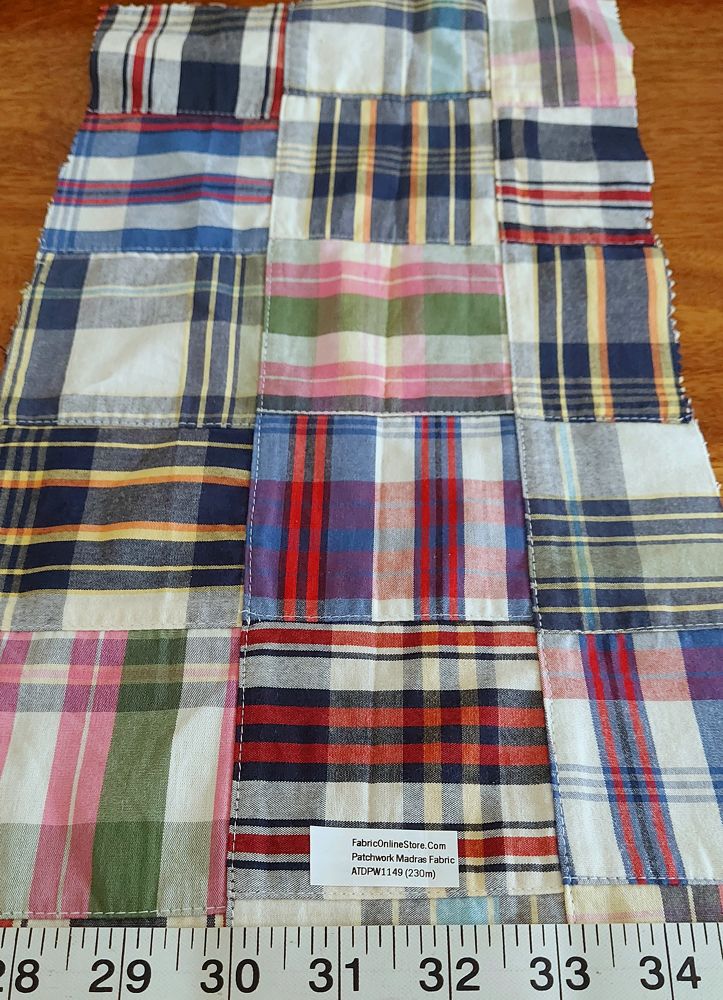 Patchwork Plaid fabric for sewing shorts, retro dresses & skirts, classic children's clothing, dog bandanas & handmade bowties.