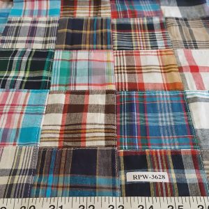 Patchwork Madras fabric for ivy style clothing, preppy menswear, classic children's clothing, dog bandanas & handmade bowties.