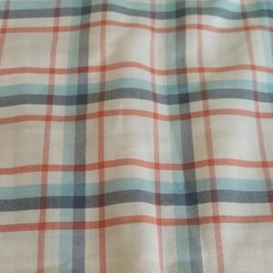 Cream Tartan Plaid Fabric For Dresses, Shirts (All-Season)
