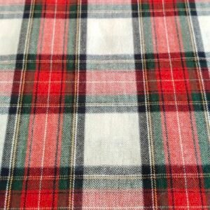 Red Tartan Plaid Herringbone Twill Fabric For Dresses