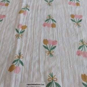 Floral Print fabric for vintage & retro dresses, skirts, classic children's clothing, dog bandanas, quilting and decor.