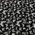 Butterflies print fabric denim fabric for dresses, skirts, bowties, children's clothing, costumes & sewing dog bandanas.