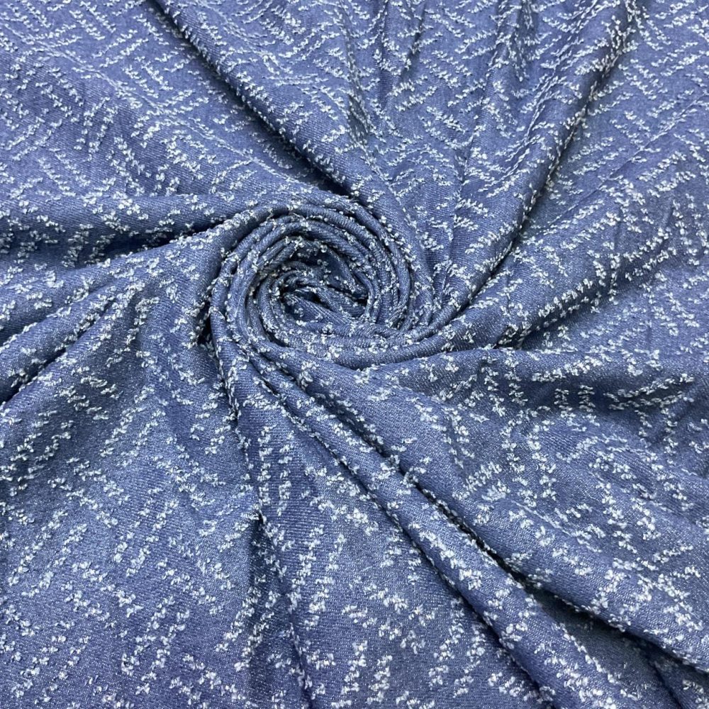 Denim fabric, with ruffled stripes for sewing children's clothing, pants & skirts, retro clothing, pet clothing, dog bandanas & bowties.