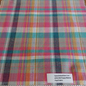 Madras Plaid Fabric for men's jackets, neckwear, vintage shirts, classic childen's children's, dog bandanas and pet clothing.