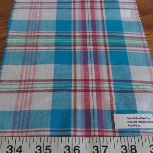 Madras Plaid fabric for mens & boys shorts, ties, retro dresses, pinup clothing, dog bandanas children's clothing & costumes.