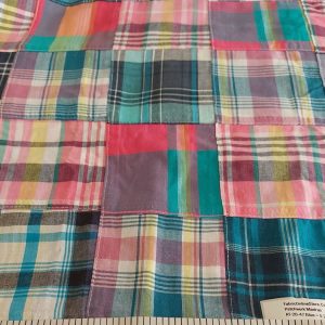 Patchwork Madras fabric for ivy style clothing, preppy menswear, classic children's clothing, dog bandanas & handmade bowties.