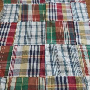 Patchwork madras fabric for classic children's clothing, vintage dresses & skirts, retro sewing, dog bandanas & bowties.