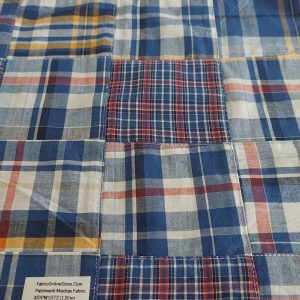 Patchwork Madras fabric for preppy menswear, classic children's clothing, handmade dog bandanas, retro dresses & skirts.