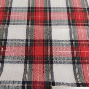 Tartan plaid fabric for sewing shirts, coats, classic children's clothing, vintage dresses, skirts, bowties & retro clothing.